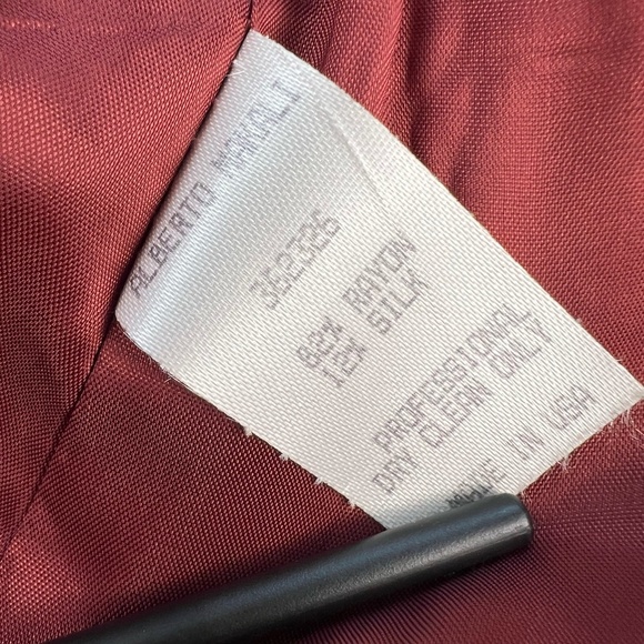 VINTAGE Alberto Makali Y2K Women Silk Velvet Jacket Burgundy Romantic Whimsigoth - Picture 15 of 15